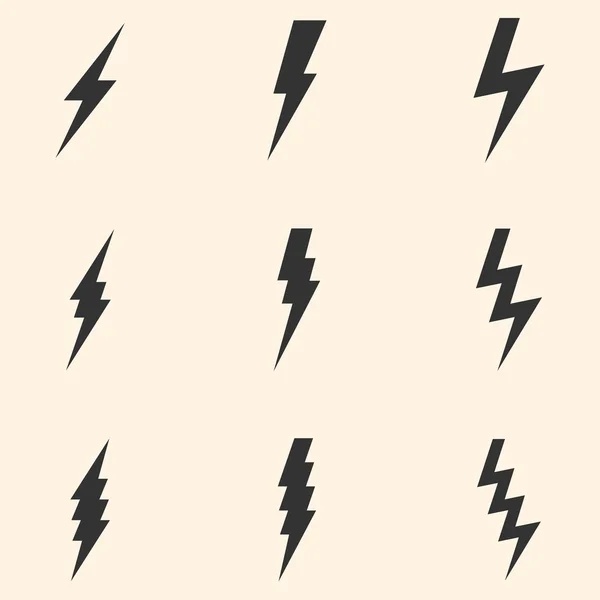 Vector Set of Thunder Lighting Icons — Stock Vector