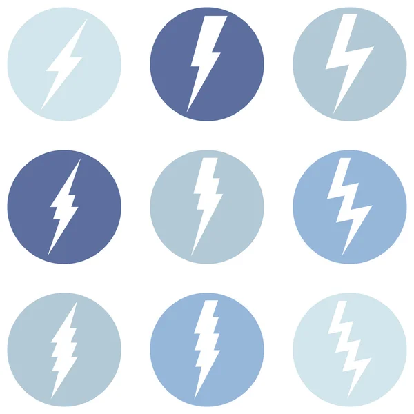 Vector Set of Thunder Lighting Icons — Stock Vector