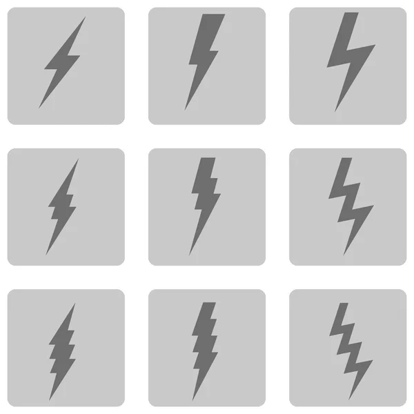 Conjunto vectorial de iconos de iluminación de truenos — Vector de stock