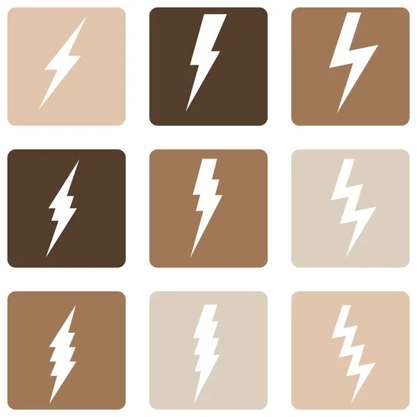 Vector Set of Thunder Lighting Icons — Stock Vector