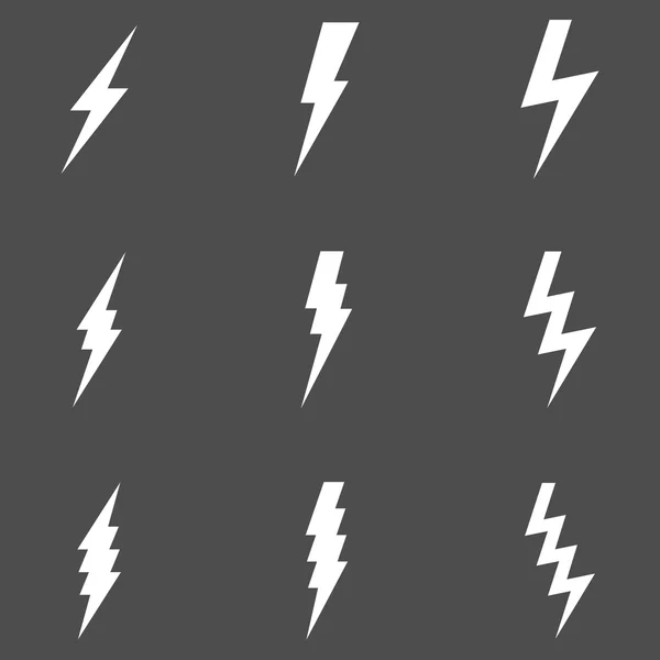 Set of Black Thunder Lighting — Stock Vector