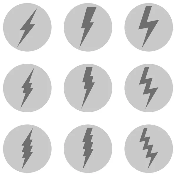 Conjunto vectorial de iconos de iluminación de truenos — Vector de stock