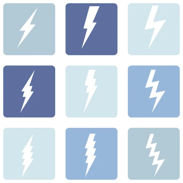 Vector Set of Thunder Lighting Icons — Stock Vector