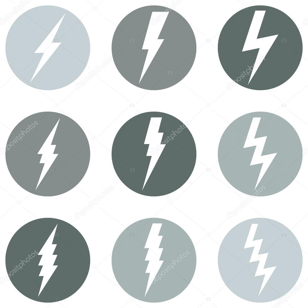Vector Set of Thunder Lighting Icons