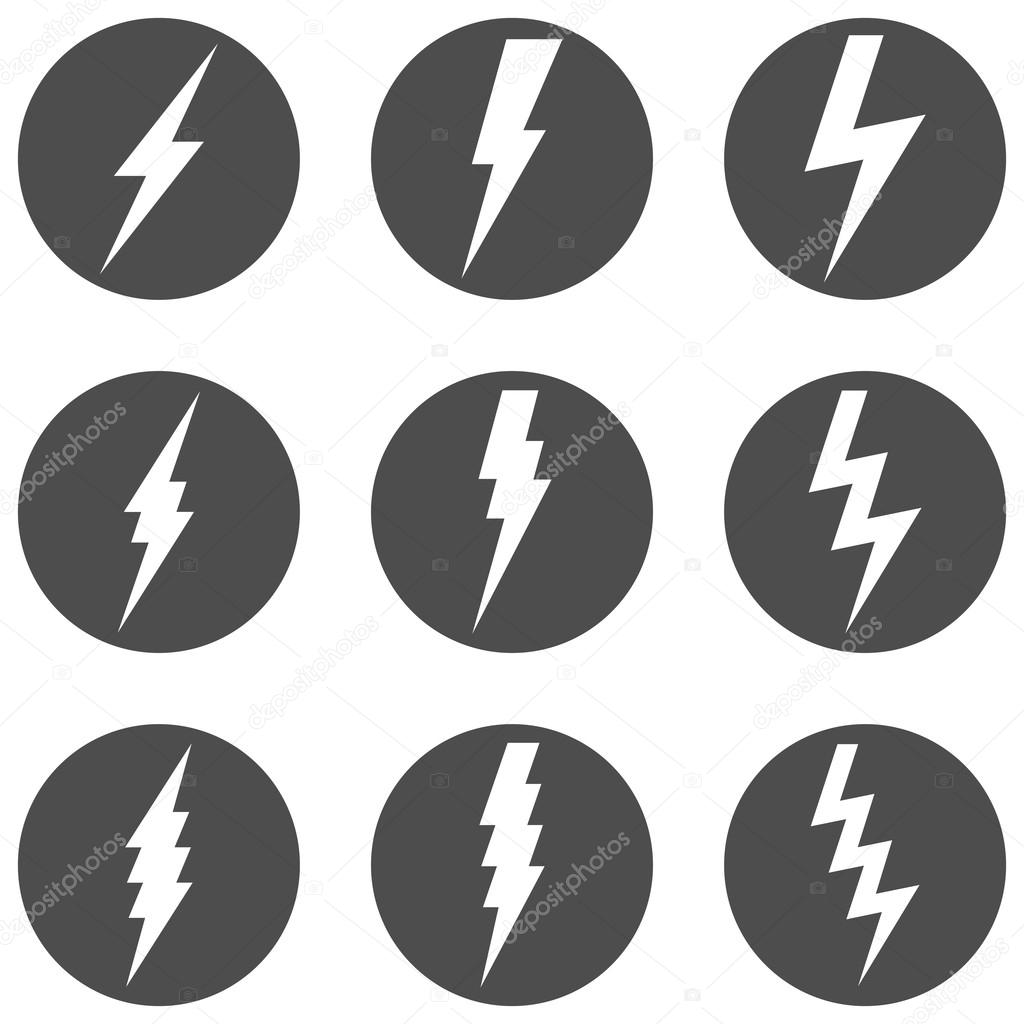 Vector Set of Thunder Lighting Icons
