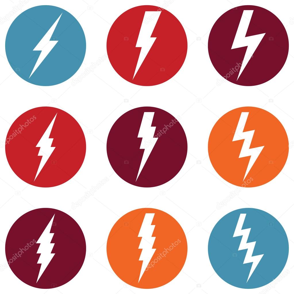Vector Set of Thunder Lighting Icons