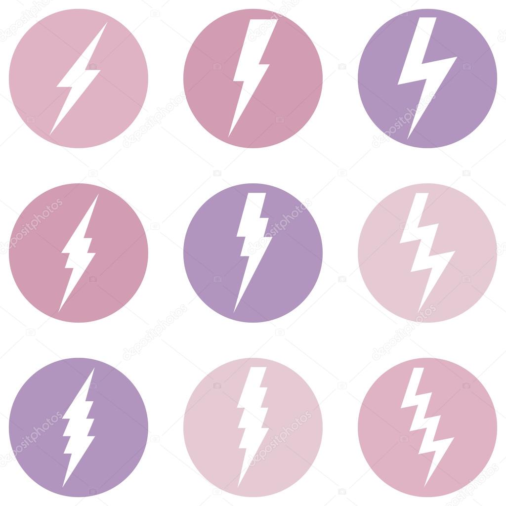 Vector Set of Thunder Lighting Icons