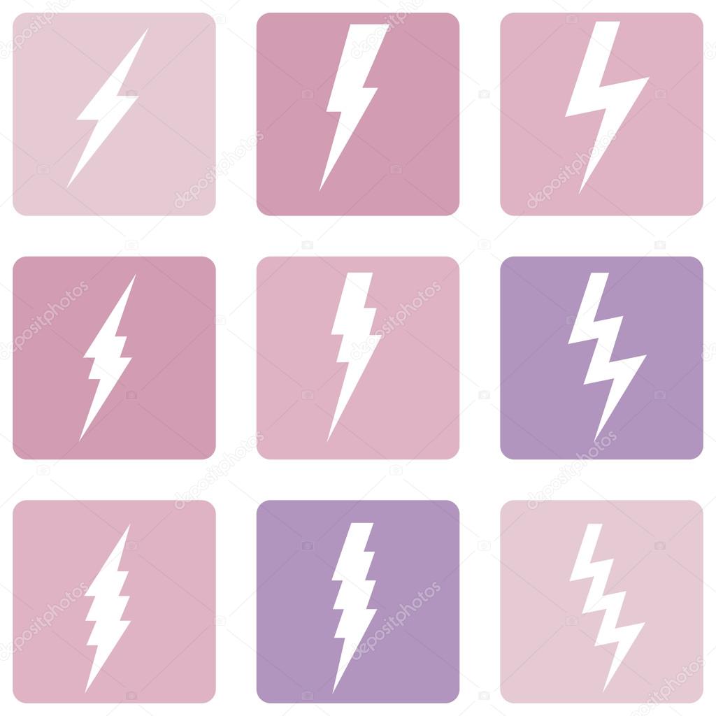 Vector Set of Thunder Lighting Icons