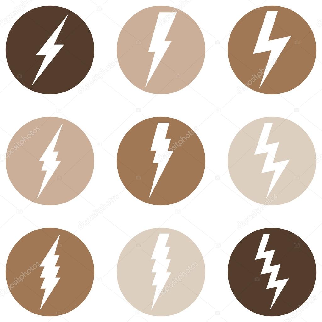 Vector Set of Thunder Lighting Icons