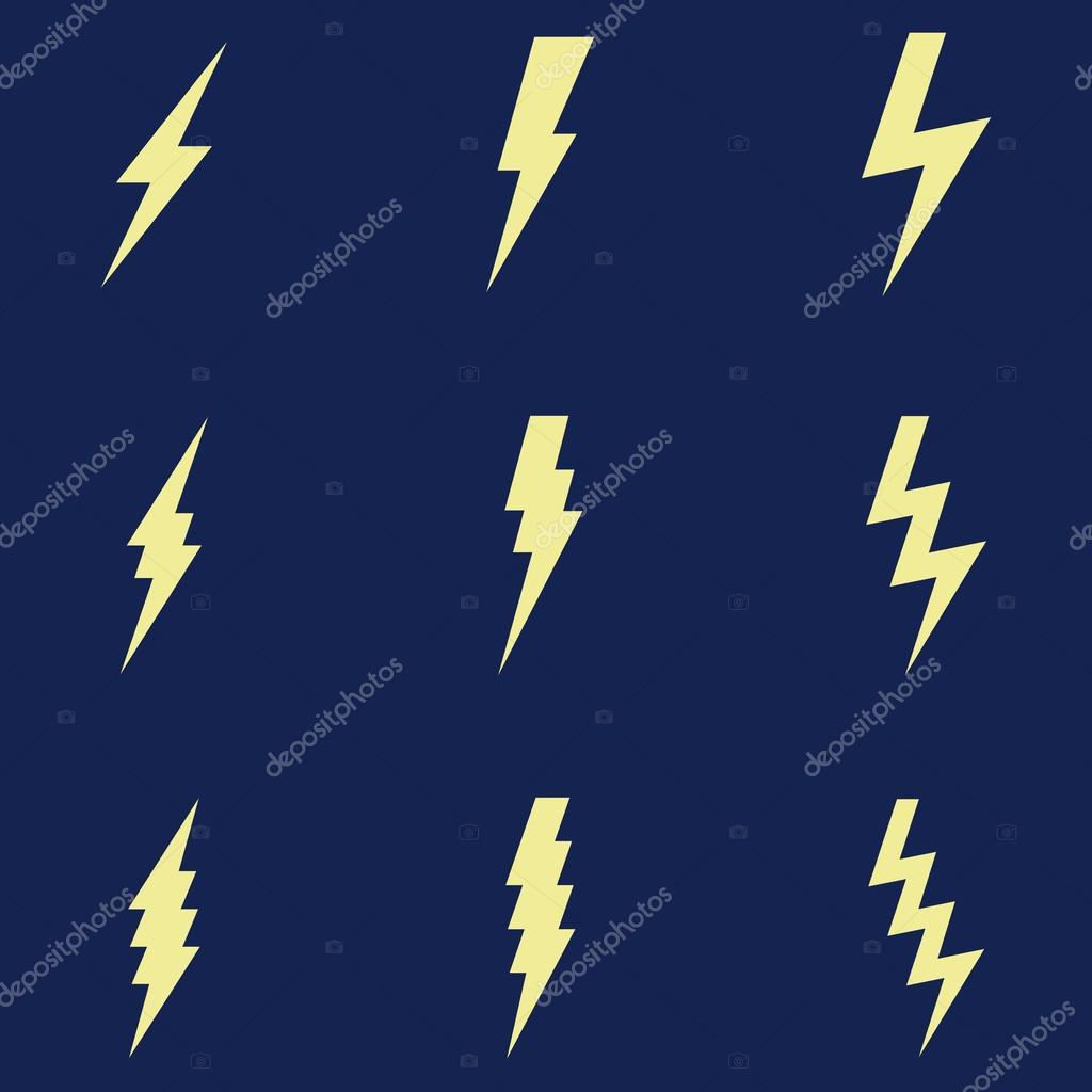 Vector Set of Thunder Lighting Icons