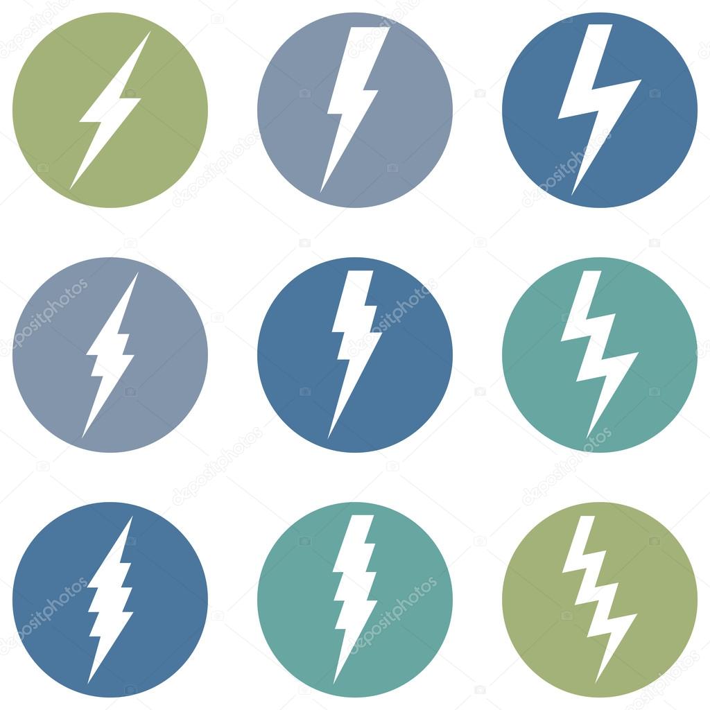 Vector Set of Thunder Lighting Icons