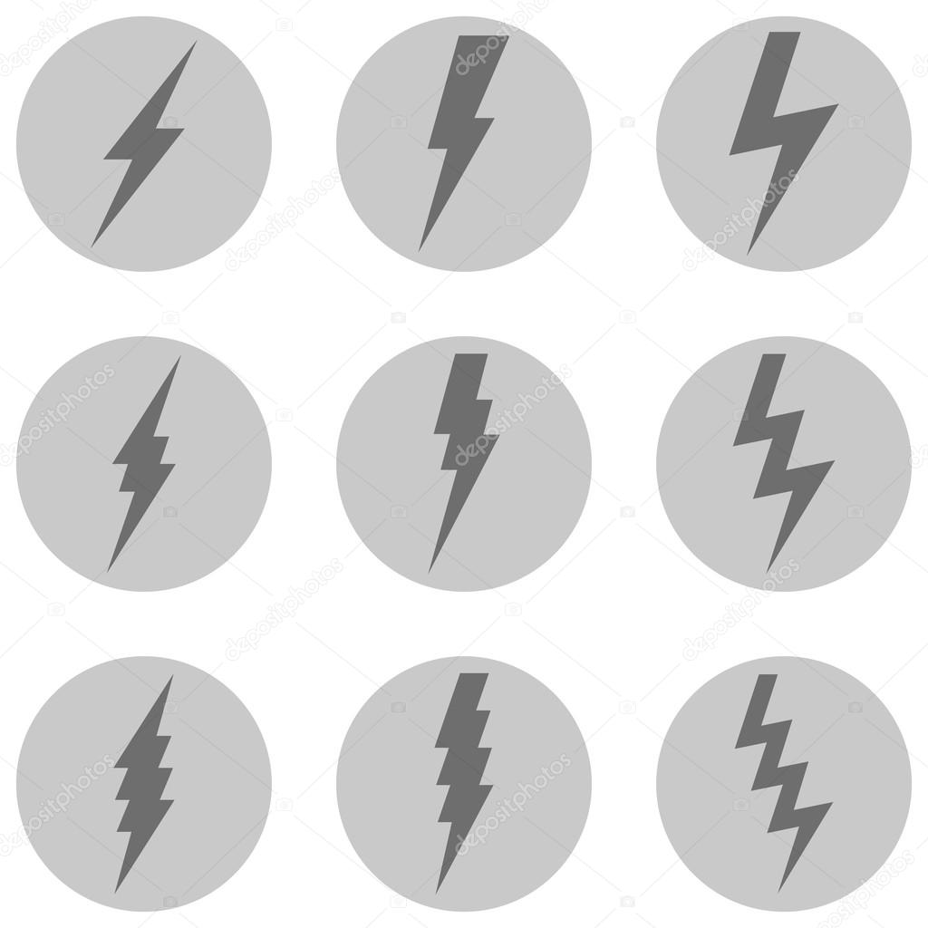 Vector Set of Thunder Lighting Icons