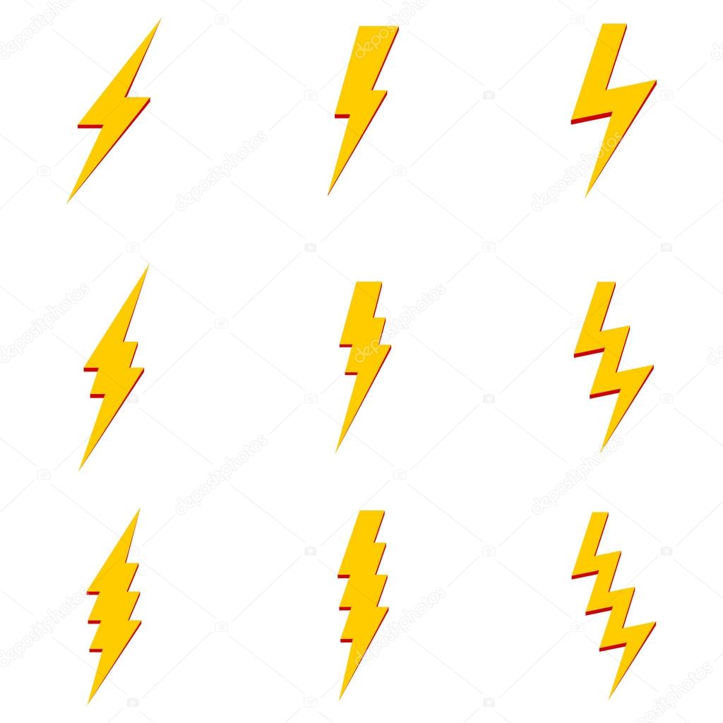 Vector Set of Thunder Lighting Icons