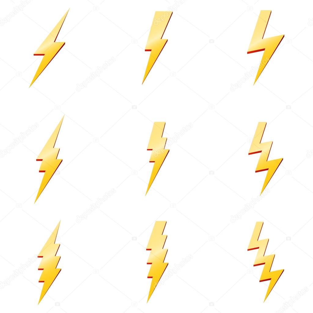 Vector Set of Thunder Lighting Icons