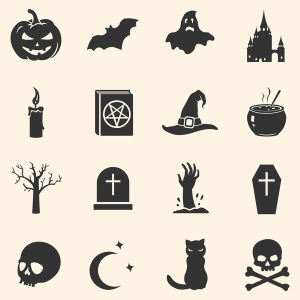 Iconos de Halloween — Vector de stock