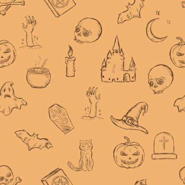 vektör Dikişsiz halloween desen