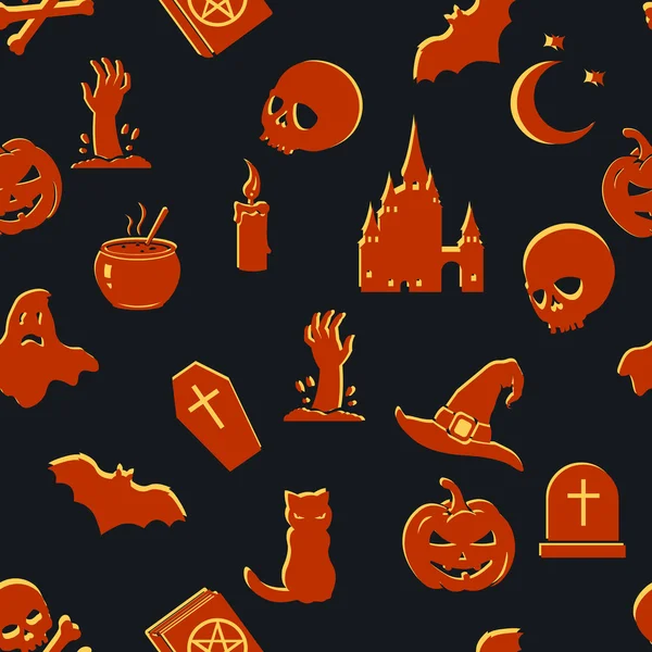 Patrón de Halloween sin costura vectorial — Vector de stock