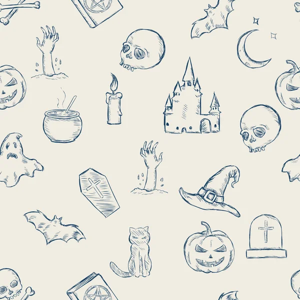 Vector Seamless Halloween Pattern — Stock Vector