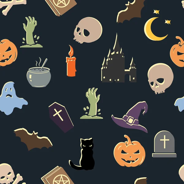 Vector Seamless Halloween Pattern — Stock Vector