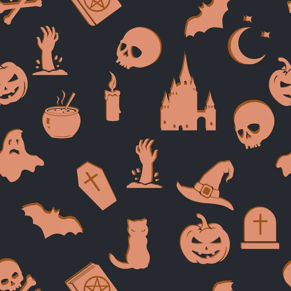 Patrón de Halloween sin costura vectorial — Archivo Imágenes Vectoriales