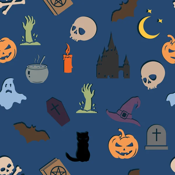 Patrón de Halloween sin costura vectorial — Archivo Imágenes Vectoriales