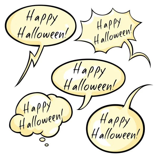 Conjunto de burbujas de Halloween feliz — Vector de stock