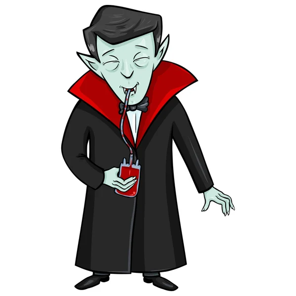 Vampiro bebe sangue — Vetor de Stock