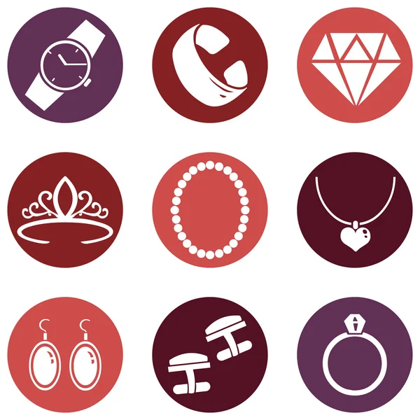 Jewellery Icons — Stock Vector