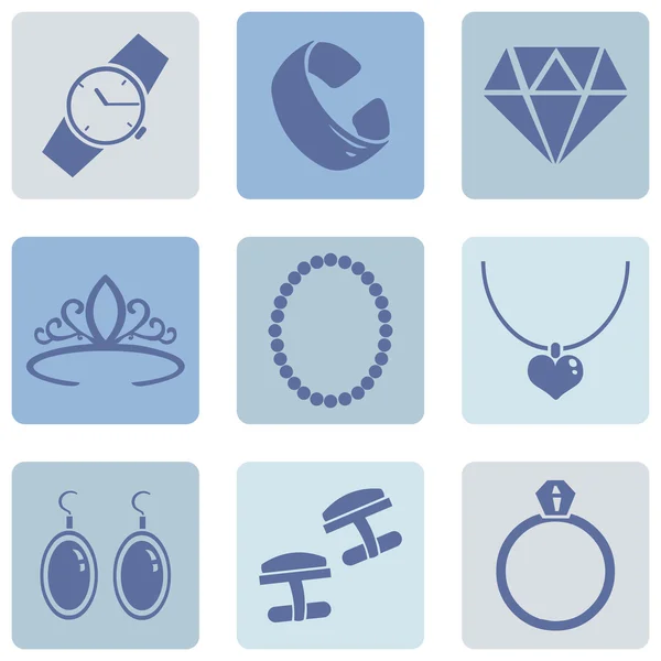 Iconos de joyería — Vector de stock