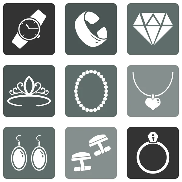 Icônes bijoux — Image vectorielle