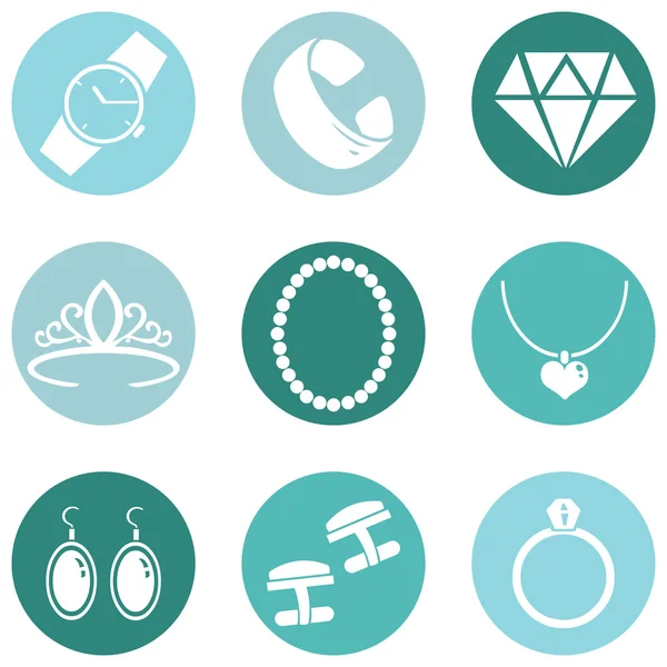 Jewellery Icons — Stock Vector