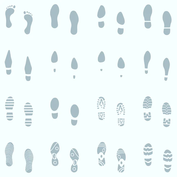 16 Impronta scarpe — Vettoriale Stock