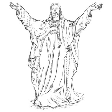 Jesus Christ with Hands Raised clipart