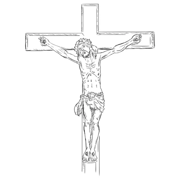 Jesús en la cruz. — Vector de stock