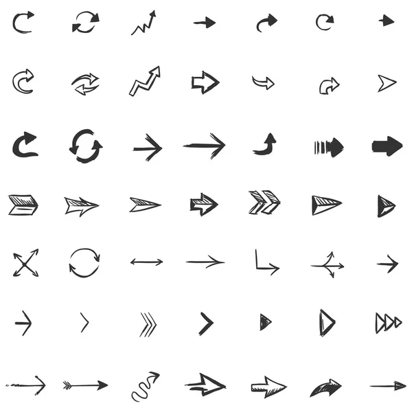 Aantal schets pijlen en Cursors — Stockvector