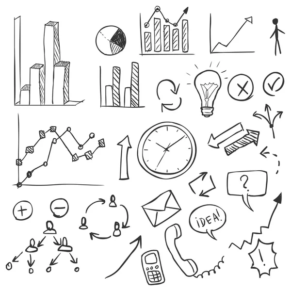 Set of Sketch Business Infographic — Stock Vector