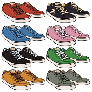 Set of  Skaters Shoes clipart