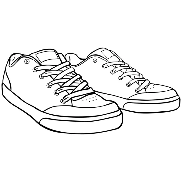 Line-Art-Schuhe für Skater — Stockvektor
