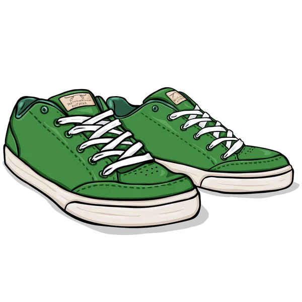 Vector Cartoon Green Skaters Shoes — Stock Vector 57568991