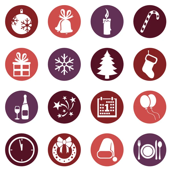 Vánoční ikony a nový rok — Stockový vektor