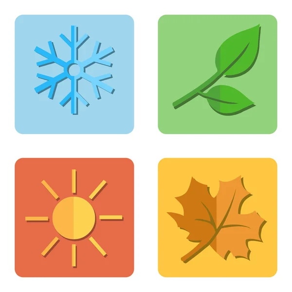 Set van seizoenen pictogrammen. — Stockvector