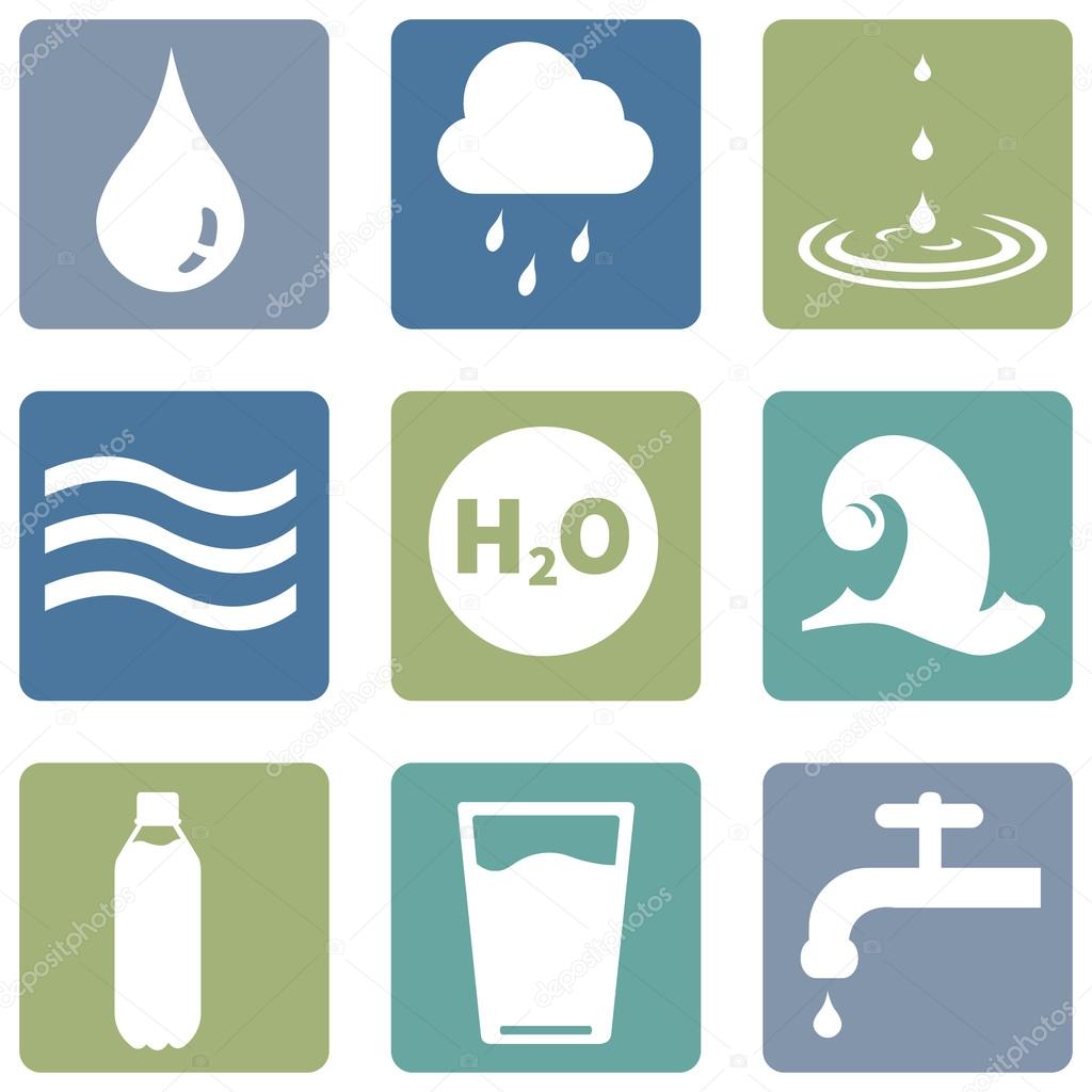 Water Icons — Stock Vector © nikiteev 58173925