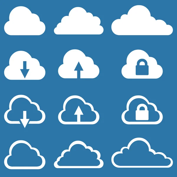 Iconos de nube — Vector de stock