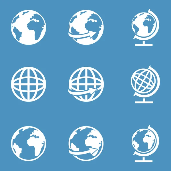 Icônes Globe — Image vectorielle