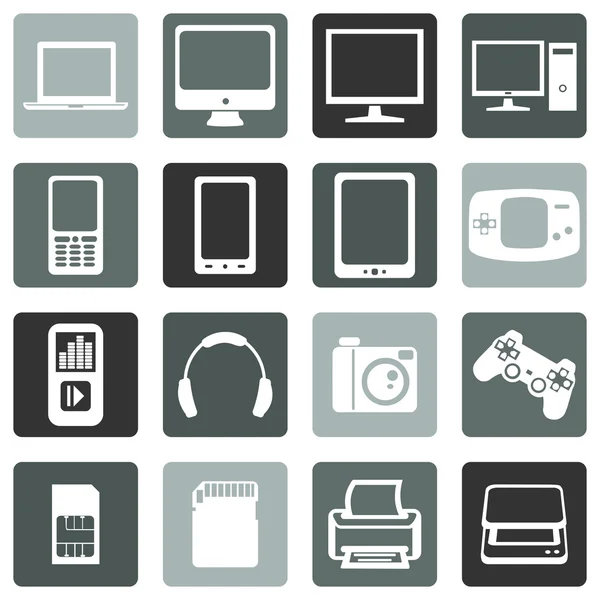 Icone dei dispositivi digitali — Vettoriale Stock