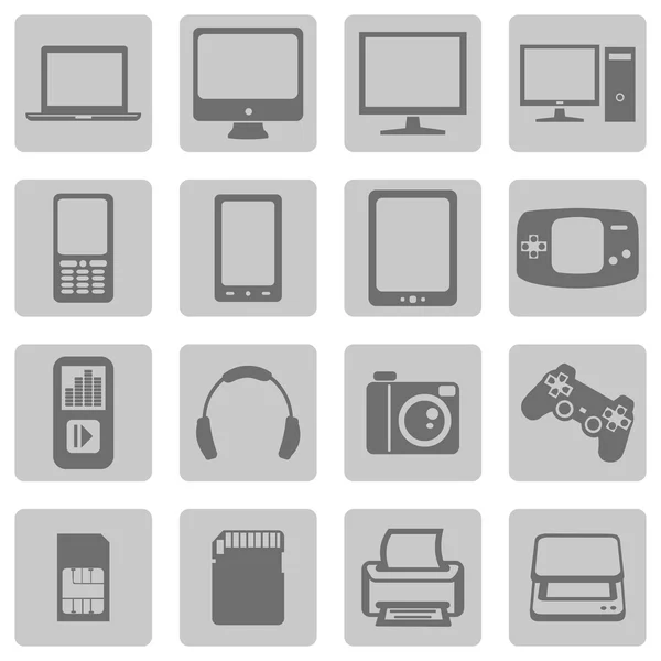 Icone dei dispositivi digitali — Vettoriale Stock