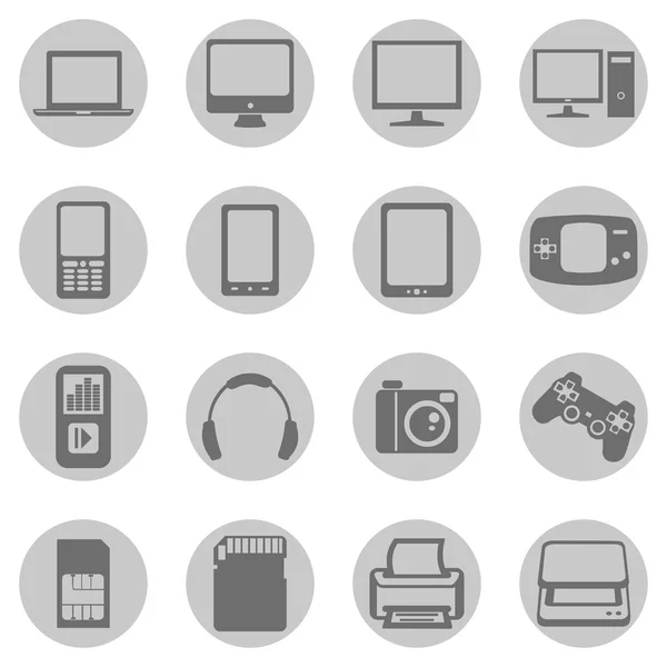 Icônes des appareils numériques — Image vectorielle
