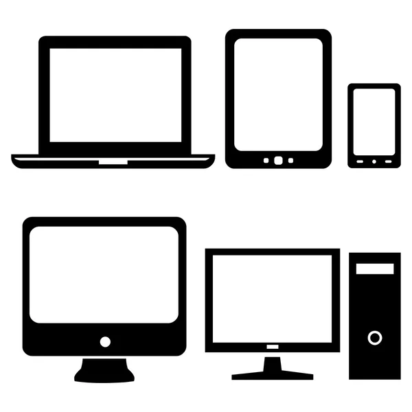 Ensemble d'icônes des appareils numériques — Image vectorielle
