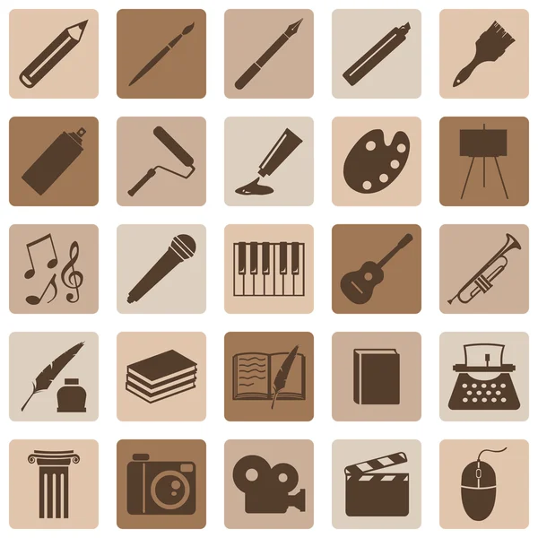 Set van kunst pictogrammen — Stockvector