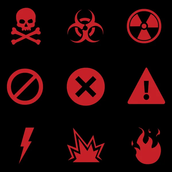 Warning Icons — Stock Vector